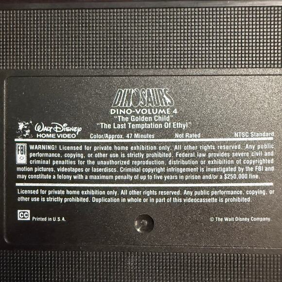 Dinosaurs VHS Volume 4 “Golden Child / Ethyl” 1990s Tape Only VTG - Picture 1 of 2
